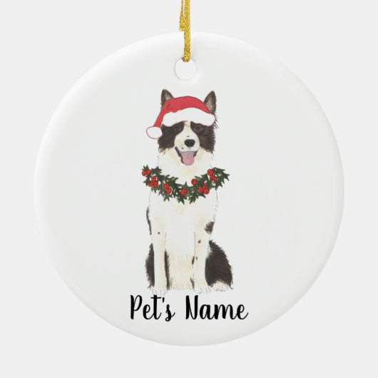 Personalisierte Border Collie Keramik Ornament (Hinten)