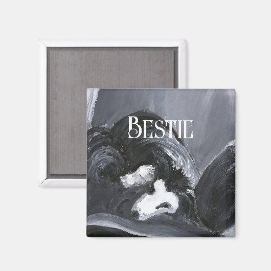 Personalisierte Border Collie Magnet (Vorderseite/Rückseite)