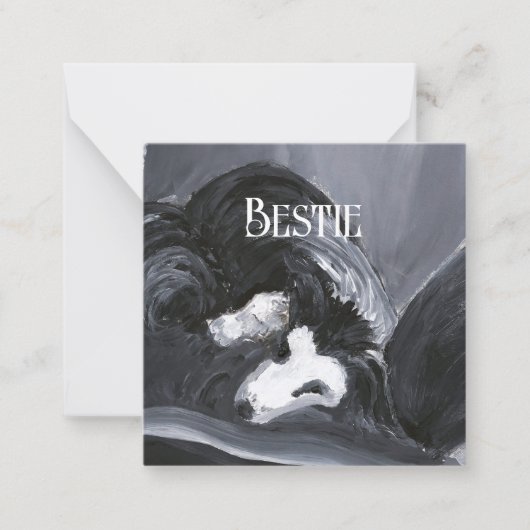 Personalisierte Border Collie Mitteilungskarte (Vorderseite)