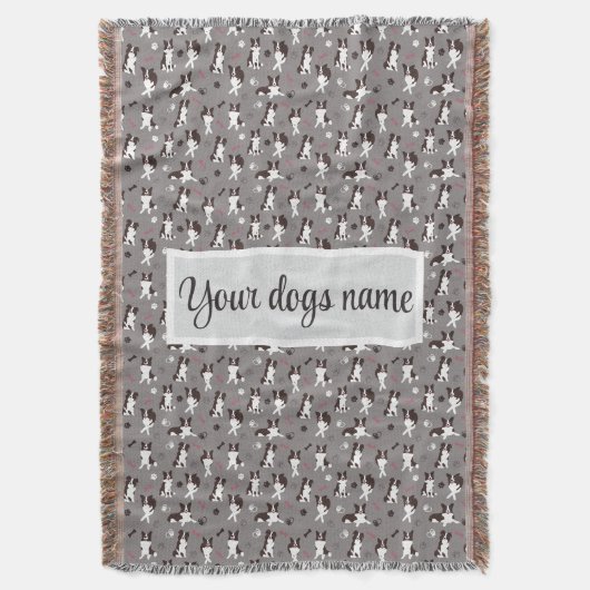 Personalisierte Border Collie Musterdecke Decke (Vorderseite Vertikal)