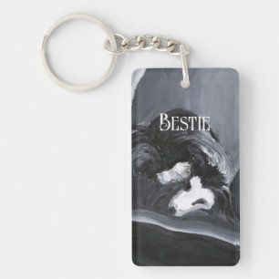Personalisierte Border Collie Schlüsselanhänger