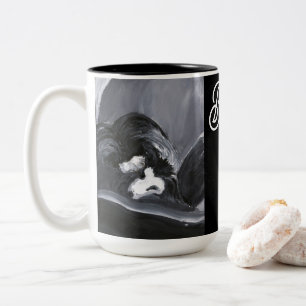 Personalisierte Border Collie Zweifarbige Tasse