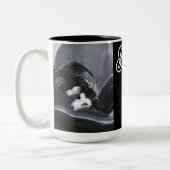 Personalisierte Border Collie Zweifarbige Tasse (Links)