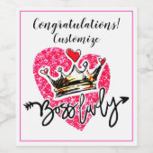 Personalisierte Boss Lady Celebration Weinetikett (Einzelnes Label)