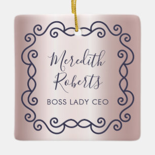 Personalisierte Boss Lady CEO Blush Metallic Erinn Keramikornament