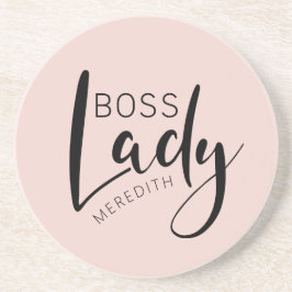 Personalisierte Boss-Lady-Logo in Rosa Getränkeuntersetzer