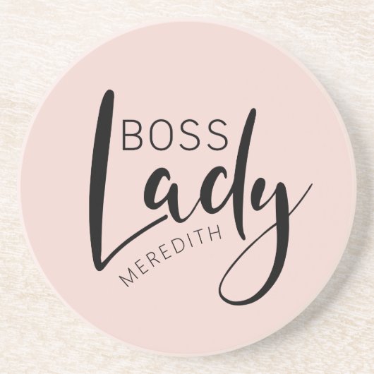 Personalisierte Boss-Lady-Logo in Rosa Getränkeuntersetzer (Vorne)