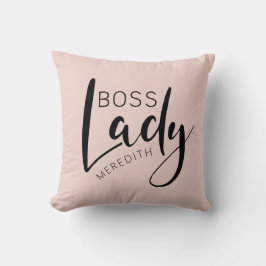 Personalisierte Boss-Lady-Logo in Rosa Kissen