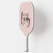 Personalisierte Boss-Lady-Logo in Rosa Pickleball Schläger (Links)