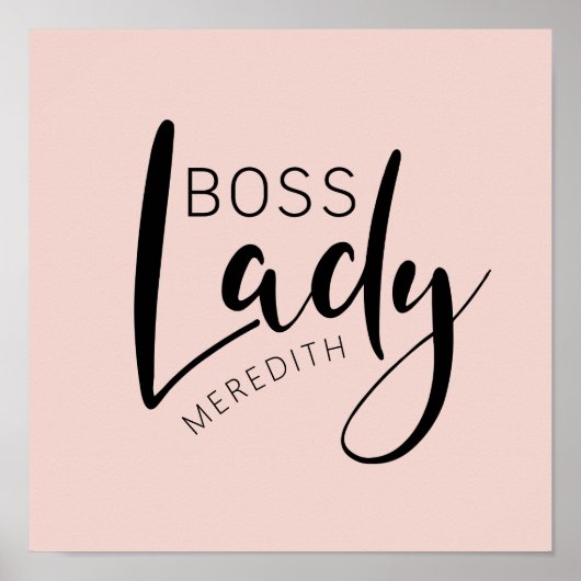 Personalisierte Boss-Lady-Logo in Rosa Poster (Vorne)