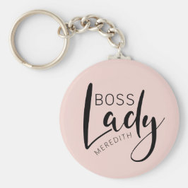 Personalisierte Boss-Lady-Logo in Rosa Schlüsselanhänger
