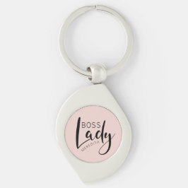 Personalisierte Boss-Lady-Logo in Rosa Schlüsselanhänger