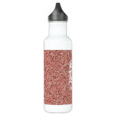Personalisierte Boss Lady Rose Gold Glitzer Edelstahlflasche (Links)
