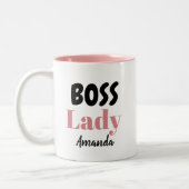 Personalisierte Boss Lady Zweifarbige Tasse (Links)