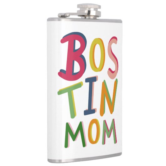 Personalisierte Bostin Mama Schwarzes Land Hippie Flachmann (Rechts)