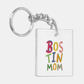 Personalisierte Bostin Mama Schwarzes Land Schlüss Schlüsselanhänger (Vorderseite links)