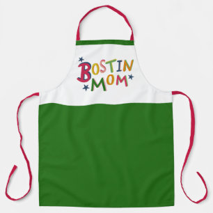 Personalisierte Bostin Mama Schwarzes Land Schürze