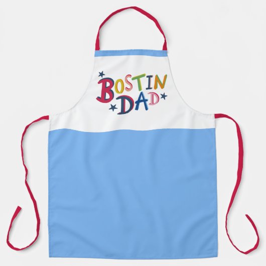 Personalisierte Bostin Vater Schwarzes Land Schürz Schürze (Vorderseite)