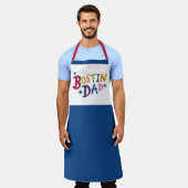 Personalisierte Bostin Vater Schwarzes Land Schürz Schürze (Getragen)