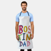 Personalisierte Bostin Vater Schwarzes Land Schürz Schürze (Getragen)