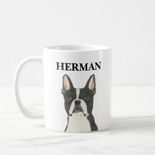 Personalisierte Boston Terrier Beverage Coaster Kaffeetasse (Links)