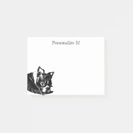 Personalisierte Boston Terrier Welppy Post-It-Note Post-it Klebezettel