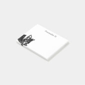 Personalisierte Boston Terrier Welppy Post-It-Note Post-it Klebezettel (angewinkelt)