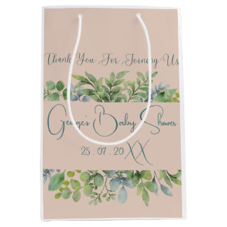 Personalisierte botanische Babydusche Mittlere Geschenktüte