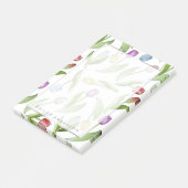 Personalisierte botanische Blume Farbenfrohe Tulip Post-it Klebezettel (angewinkelt)