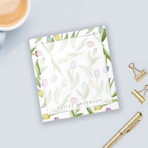 Personalisierte botanische Blume Farbige Tulpe Notizblock