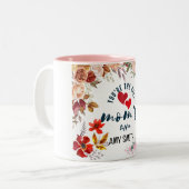 Personalisierte botanische florale Tasse für Mum (Vorderseite Links)