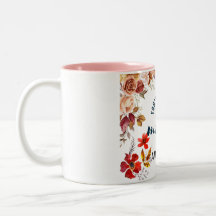Personalisierte botanische florale Tasse für Mum