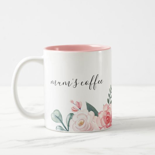 Personalisierte botanische florale Tasse für Mutte (Links)