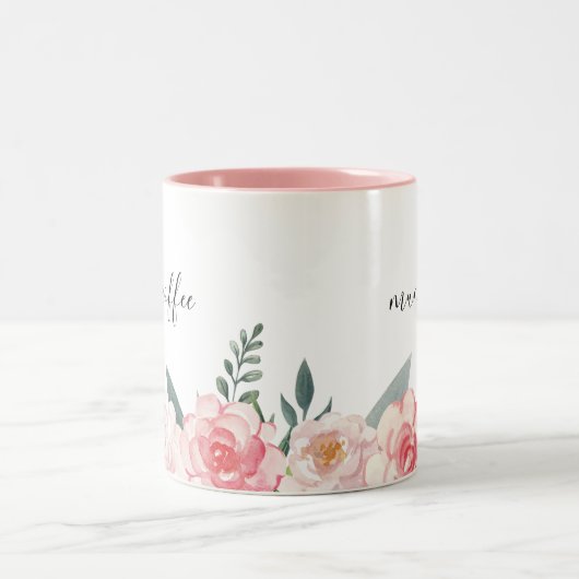 Personalisierte botanische florale Tasse für Mutte (Mittel)