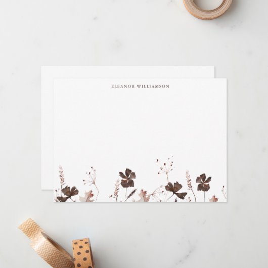 Personalisierte botanische Herbstlaube Mitteilungskarte (Vorderseite/Rückseite Beispiel)