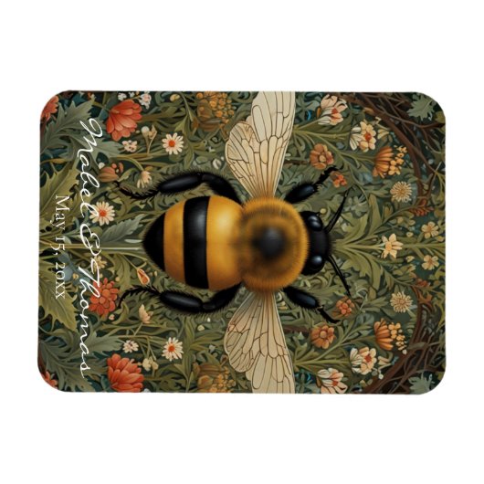 Personalisierte botanische Hochzeit Magnet (Horizontal)