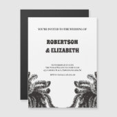 Personalisierte botanische Hochzeit Magneteinladung (Vorne/Hinten)