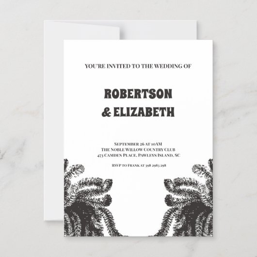 Personalisierte botanische Hochzeit Magneteinladung (Vorderseite)