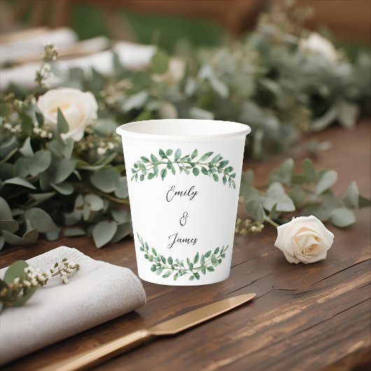 Personalisierte Botanische Hochzeit Pappbecher