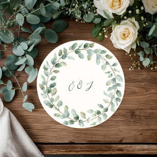 Personalisierte Botanische Hochzeit Runder Pappuntersetzer