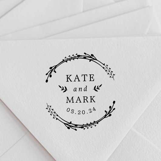 Personalisierte botanische Hochzeit Speichern Sie  Gummistempel