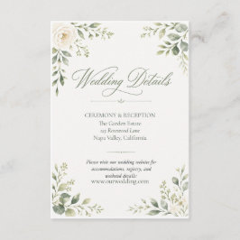 Personalisierte botanische Hochzeitsdetailskarte Begleitkarte