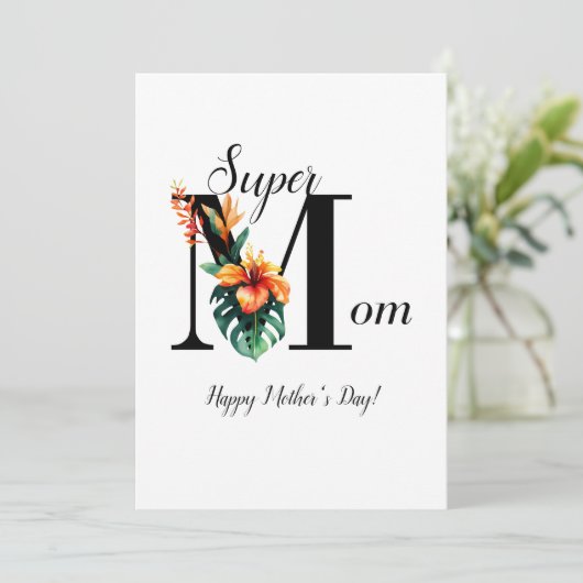 Personalisierte botanische Monogram Super-Mama (Stehend Vorderseite)