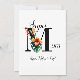 Personalisierte botanische Monogram Super-Mama