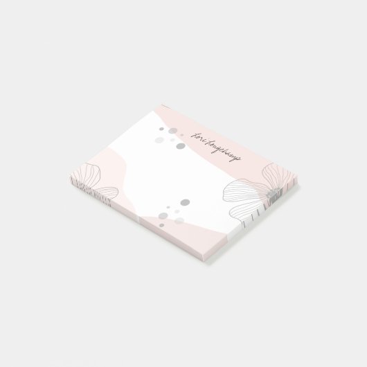 Personalisierte botanische Pflanze Lover Floral Hü Post-it Klebezettel (angewinkelt)