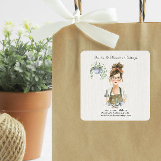 Personalisierte botanische Produktgeschäft  Quadratischer Aufkleber