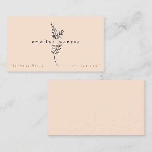 Personalisierte botanische Visitenkarte in weichro (Vorne/Hinten)