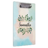 Personalisierte botanische Wasserfarbe mit Name Klemmbrett (Rechts)