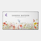 Personalisierte botanische Wildblume Schreibtischunterlage (Vorderseite)