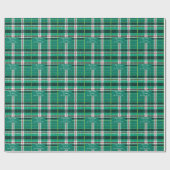 Personalisierte Botschaft auf Weihnachtsgrün karie Geschenkpapier (Flach)